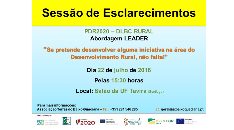 Sessão de esclarecimento sobre o programa PDR2020
